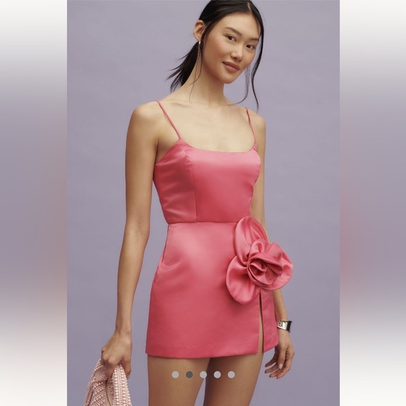 Anthropologie NWT Delfi Collective Sleeveless 3D Floral Mini Dress size L. - Picture 3 of 16